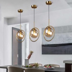 Đèn thả decor – thiết kế khung kim loại phối chao tinh nghệ thuật TDC-86