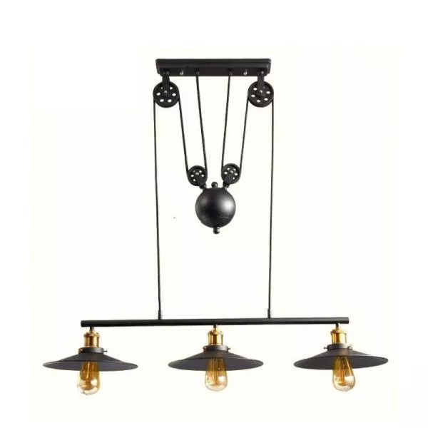Đèn Thả Decor - Thiết Kế Khung Ngang, Chụp Sắt 3 Bóng Nghệ Thuật Tdc-82