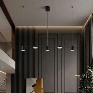 Đèn thả decor – thiết kế kiểu ngang-màu đen 5 bóng LED TDC-178D