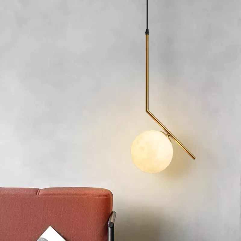 Đèn thả decor - thiết kế moonlight, khung kim loại si vàng đồng cao cấp TDC-81 - Hình ảnh 4