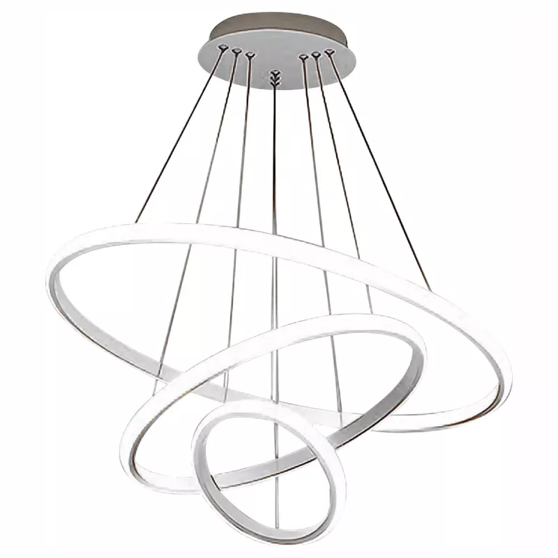 Đèn thả hiện đại, led 3 vòng, thân trắng, vàng cao cấp DT-47 - Hình ảnh 2