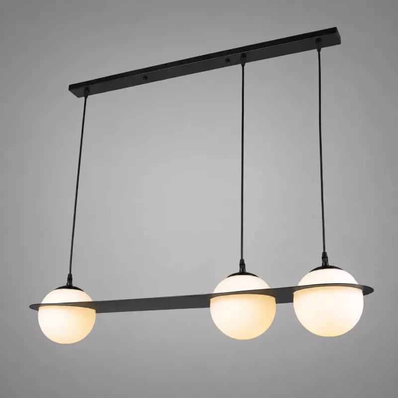 Đèn thả hiện đại, thiết kế mâm ngang, quả cầu thủy tinh đục 3 bóng hiện đại DT-41 - Hình ảnh 3