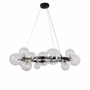 Đèn thả hiện đại – thiết kế vòng tròn, phối quả cầu thủy tinh tròn nghệ thuật DT-39