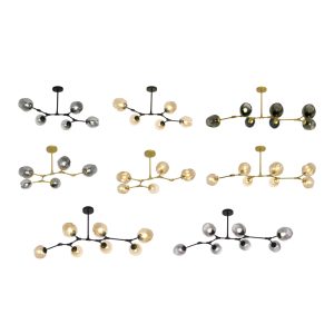 Đèn thả kiểu ngang, 5 chao thủy tinh nghệ thuật DT-71
