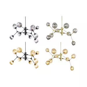 Đèn thả kiểu ngang, 9 chao thủy tinh nghệ thuật DT-76