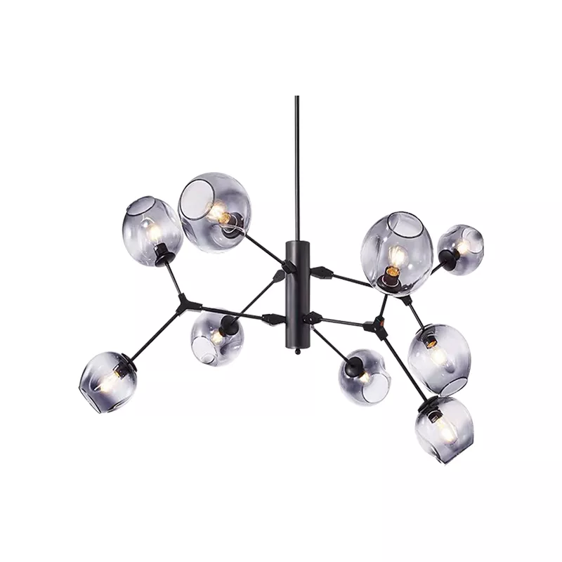 Đèn thả kiểu ngang, 9 chao thủy tinh nghệ thuật DT-76 - Hình ảnh 3