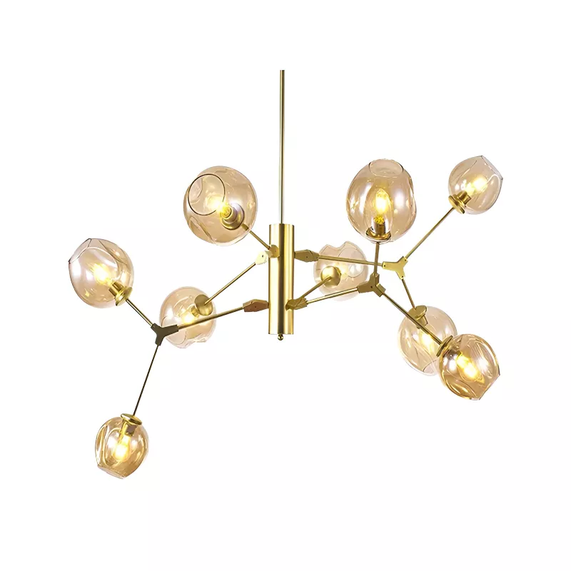 Đèn thả kiểu ngang, 9 chao thủy tinh nghệ thuật DT-76 - Hình ảnh 6