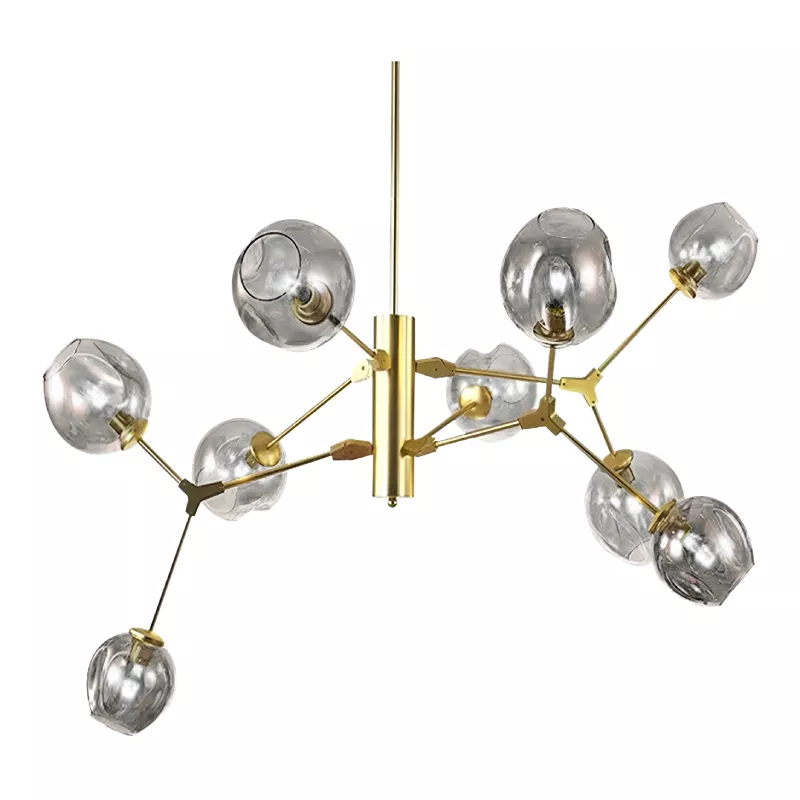 Đèn thả kiểu ngang, 9 chao thủy tinh nghệ thuật DT-76 - Hình ảnh 5