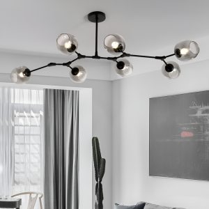 Đèn thả kiểu ngang, thiết kế chao thủy tinh nghệ thuật DT-71