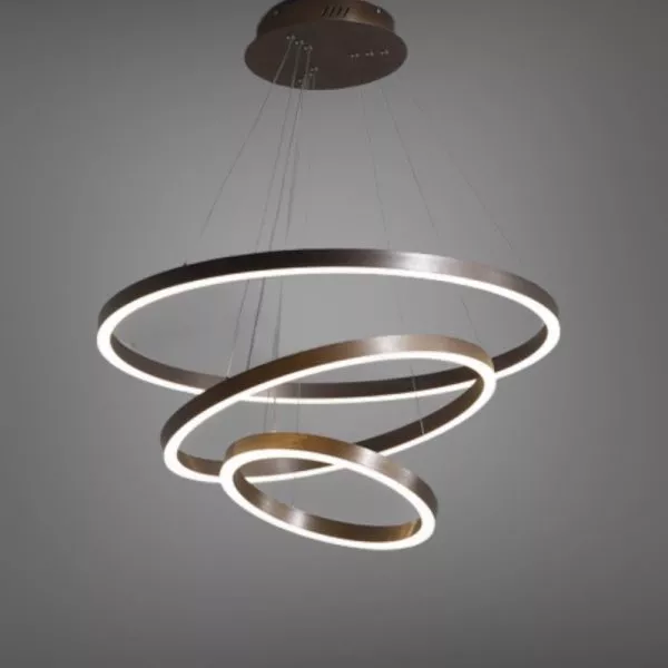 Đèn Thả Led 3 Vòng Mika Màu Cafe Tdc-217
