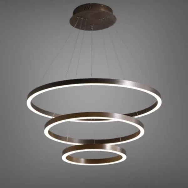 Đèn Thả Led 3 Vòng Mika Màu Cafe Tdc-217