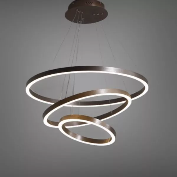 Đèn Thả Led 3 Vòng Mika Màu Cafe Tdc-217