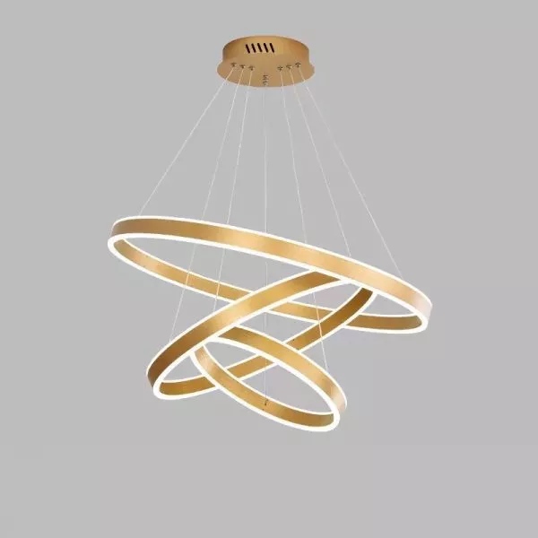 Đèn Thả Led 3 Vòng Viền Vàng Hiện Đại Tdc-180