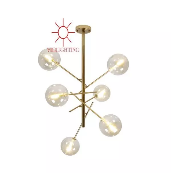 Đèn Thả Phong Cách Bắc Âu, 6 Chao Thủy Tinh Tdc-1195