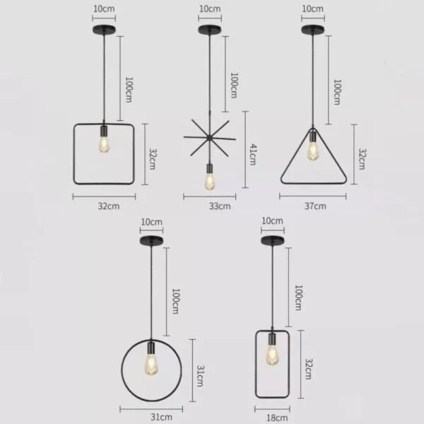 Đèn Thả Sắt Hình Học Giá Rẻ Tdc-03