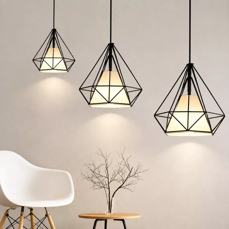 Đèn thả sắt hình kim cương TDC-05