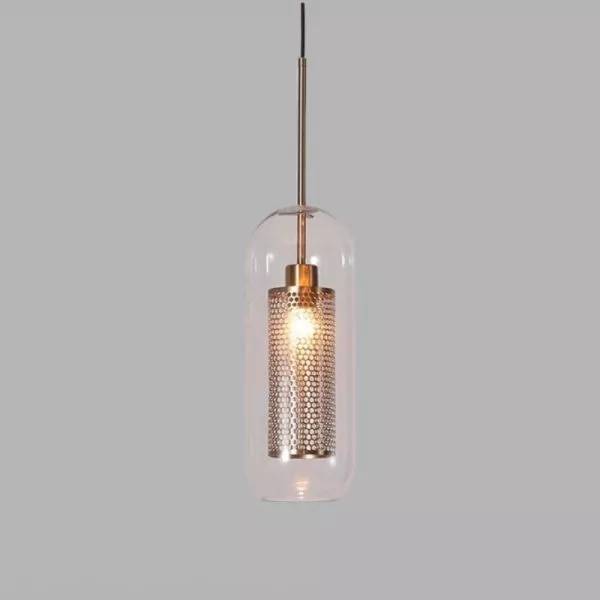 Đèn Thả  Thủy Tinh Hình Trụ, Phối Lồng Sắt Tdc-1840