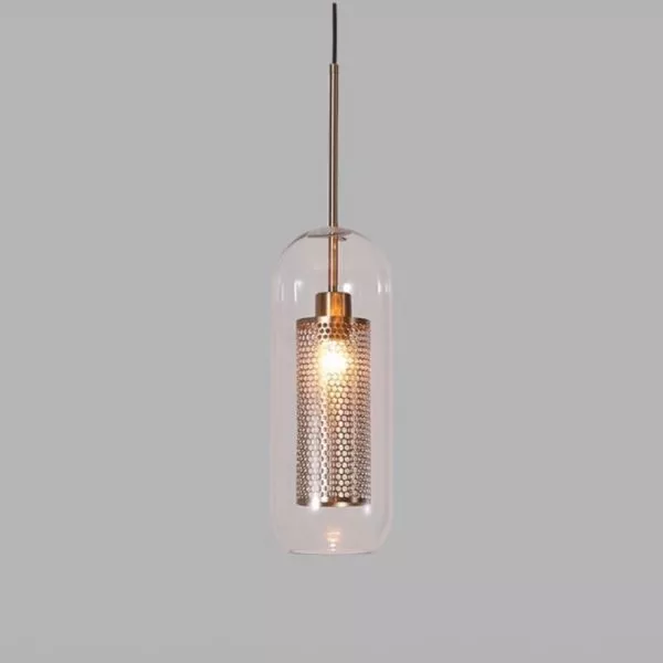 Đèn Thả  Thủy Tinh Hình Trụ, Phối Lồng Sắt Tdc-1840