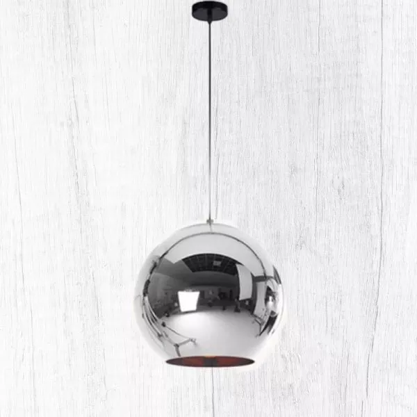 Đèn Thả Thủy Tinh Màu Bạc Hở Tdc-27B