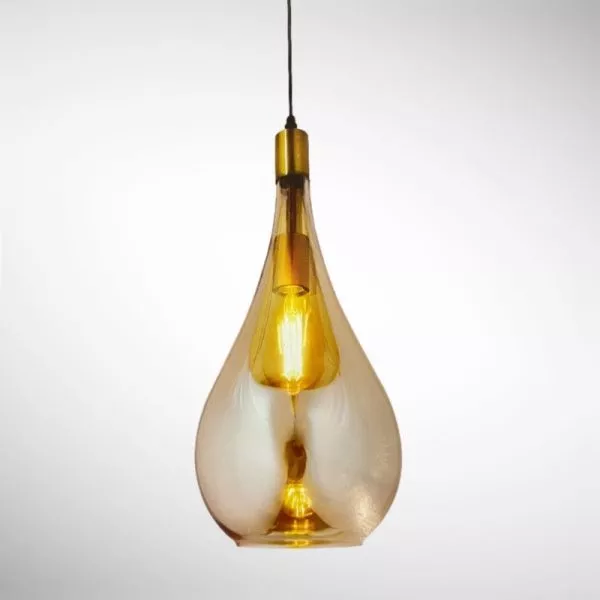Đèn Thả Thủy Tinh Màu Trà Hình Giọt Nước Tdc-704