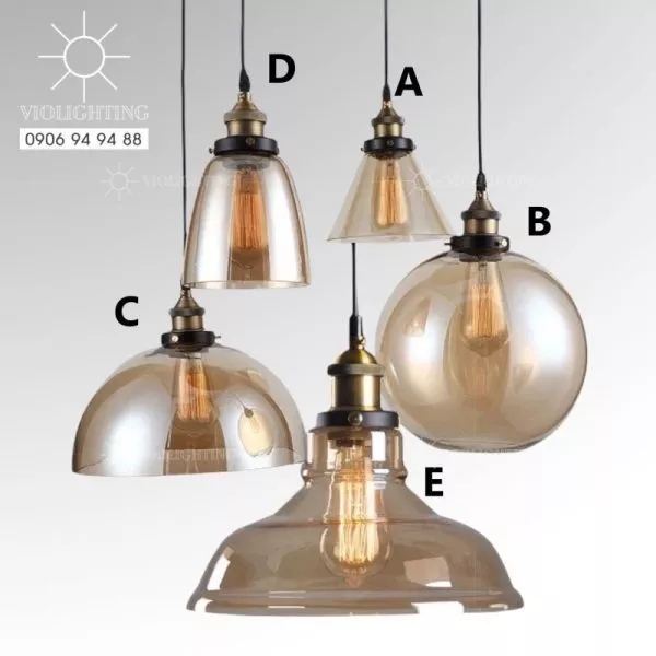 Đèn Thả Thủy Tinh Màu Trà Tdc-36