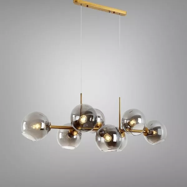 Đèn Thả Thủy Tinh Ngang 8 Chao Tdc-216