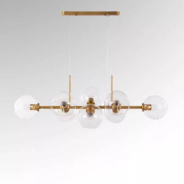 Đèn Thả Thủy Tinh Ngang 8 Chao Tdc-216