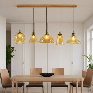 Đèn thả thủy tinh màu Trà TDC-36