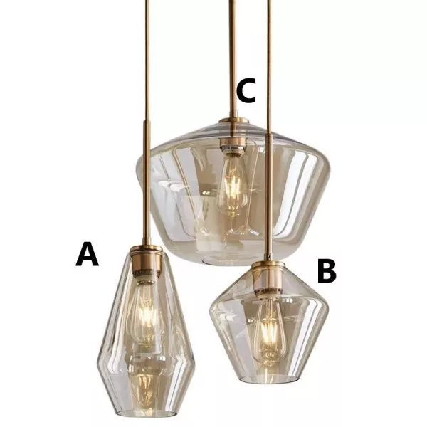 Đèn Thả Thủy Tinh Trà Thiết Kế Tdc-1802
