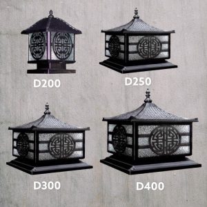 Đèn trụ cổng – hàng rào gang đúc, giá rẻ, thiết kế cổ điển DTC-17