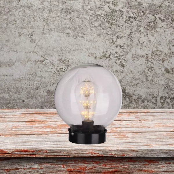 Đèn Trụ Cổng - Hàng Rào Quả Cầu Thủy Tinh Trong, Đế Bằng Dtc-74