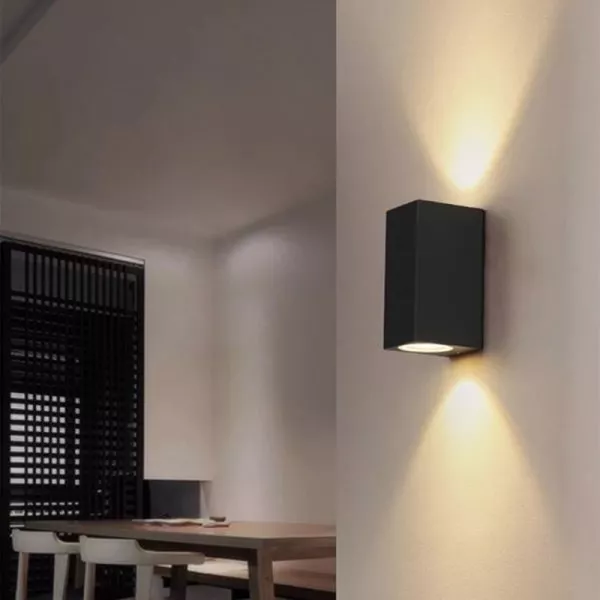 Đèn Tường Led Hiện Đại Ngoài Trời, Hắt 2 Đầu, Thiết Kế Khối Chữ Nhật Vnt-330