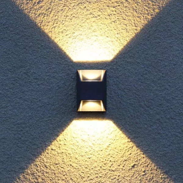 Đèn Tường Led Hiện Đại Ngoài Trời, Hắt 2 Đầu, Thiết Kế Nghệ Thuật Vnt-349