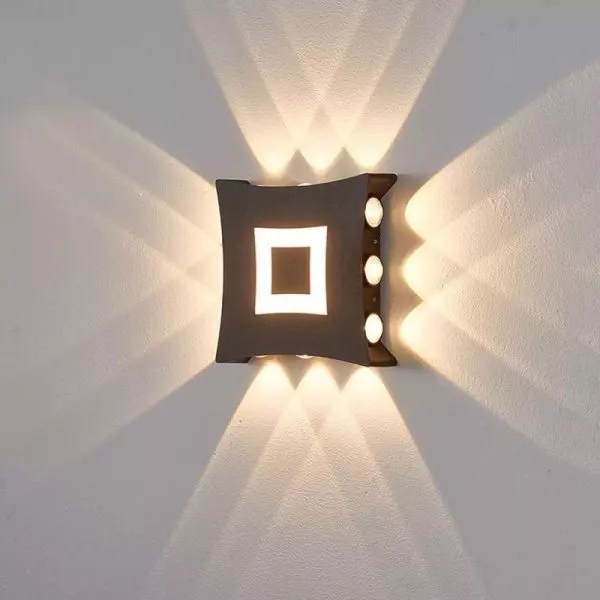 Đèn Tường Led Hiện Đại Ngoài Trời, Hắt 4 Hướng Vnt-356