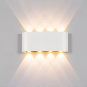 Đèn tường Led hiện đại ngoài trời, hắt 8 tia, thiết kế khối bầu VNT-336