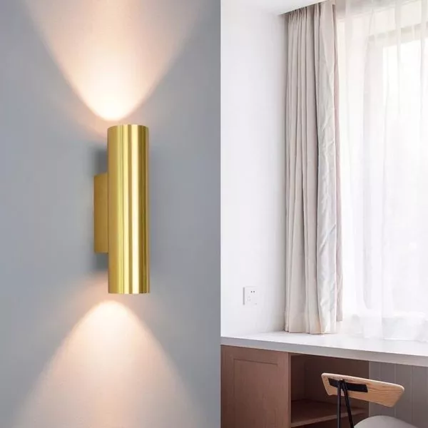 Đèn Tường Trong Nhà, Kim Loại Si Vàng Đồng Cao Cấp, Hình Trụ Gt231