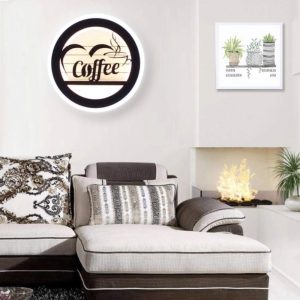 Đèn tường trong nhà, vòng tròn led, tạo hình chữ COFFEE GT269