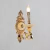 Đèn vách đồng nguyên chất thiết kế tay nến, chao đá cẩm thạch VD-184