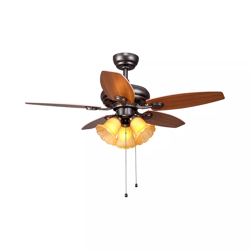 Quạt trần đèn, 5 cánh gỗ, thiết kế cổ điển QT-135 - Hình ảnh 2