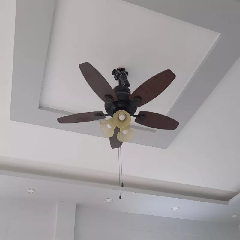 Quạt trần đèn, 5 cánh gỗ, thiết kế cổ điển QT-135 - Hình ảnh 4