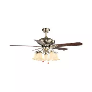 Quạt trần đèn, 5 cánh gỗ, thiết kế cổ điển QT-137