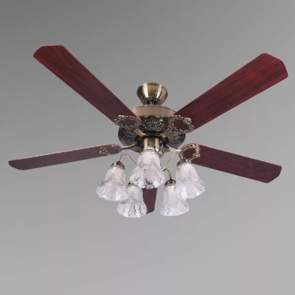 Quạt Trần Đèn, 5 Cánh Gỗ, Thiết Kế Cổ Điển Qt-154