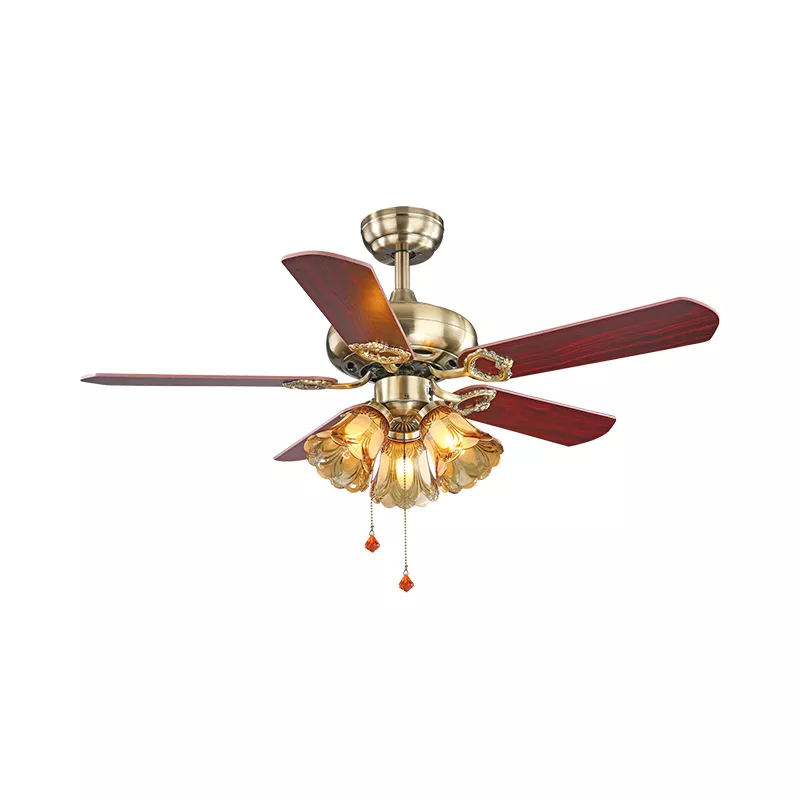 Quạt trần đèn, 5 cánh gỗ, thiết kế cổ điển QT-136 - Hình ảnh 2