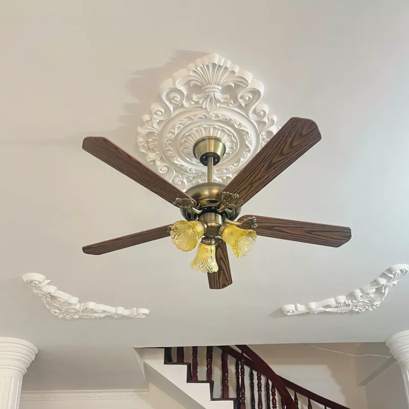 Quạt trần đèn, 5 cánh gỗ, thiết kế cổ điển QT-136 - Hình ảnh 3