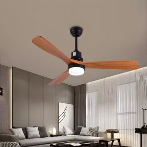 Quạt trần đèn, 3 cánh gỗ, thiết kế hiện đại QT-139