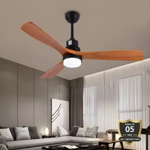 Quạt trần đèn, 3 cánh gỗ, thiết kế hiện đại QT-139