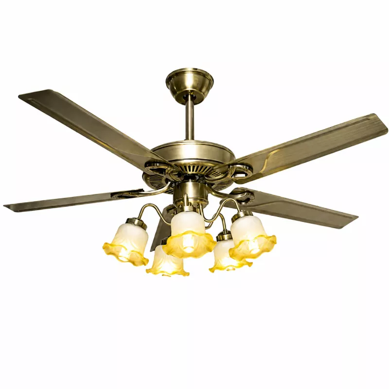 Quạt trần đèn, cánh kim loại, thiết kế cổ điển QT-103 - Hình ảnh 2
