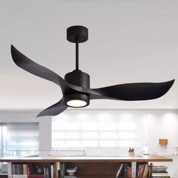 Quạt Trần Đèn, Cánh Nhựa Đen, Thiết Kế Hiện Đại  Qt-102Đ
