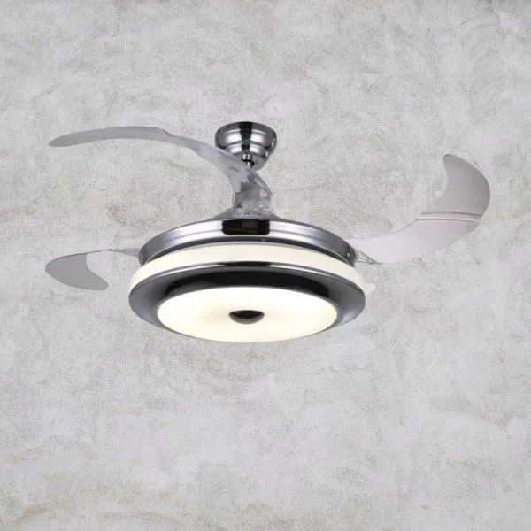 Quạt Trần Đèn, Cánh Xếp, Thiết Kế Hiện Đại  Qt-124