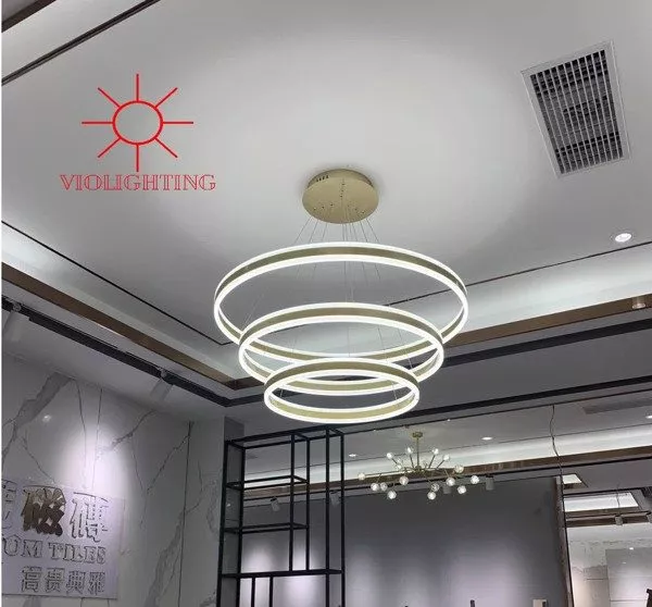 Đèn Thả Led 3 Vòng Mika Màu Cafe Tdc-217
